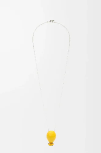 Ballon-Anhänger aus Sterlingsilber und Emaille Gelb