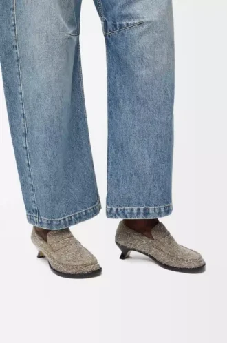 Campo Loafer aus gebürstetem Wildleder in Khaki-Grün