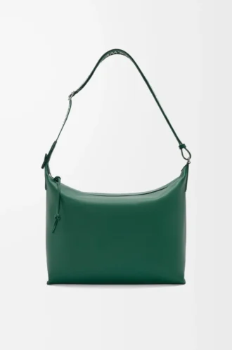 Cubi Crossbody-Tasche aus geschmeidigem, glattem Kalbsleder und Jacquard Evergreen Cubi Crossbody-Tasche aus geschmeidigem, glattem Kalbsleder und Jacquard Evergreen