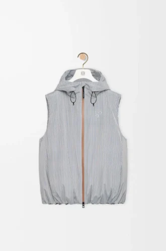 Daunenweste aus technischem Shell-Material Beige/Blau Daunenweste aus technischem Shell-Material Beige/Blau