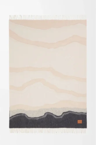 Decke aus Alpaka- und Wollmischung Hellbeige/Mehrfarbig Decke aus Alpaka- und Wollmischung Hellbeige/Mehrfarbig