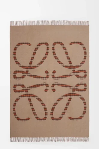 Decke aus Wolle und Kaschmir Beige/Orange Decke aus Wolle und Kaschmir Beige/Orange