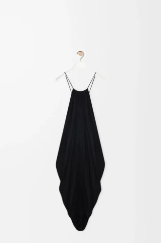 Drapiertes Kleid aus Seide in Schwarz