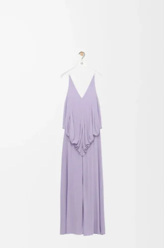 Drapiertes Kleid aus Viskose Lila