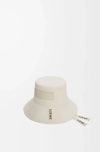 Fischerhut aus Canvas in Soft White
