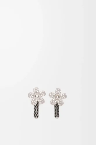 Flor Ohrringe aus Sterlingsilber und Kristallen Silber/Transparent