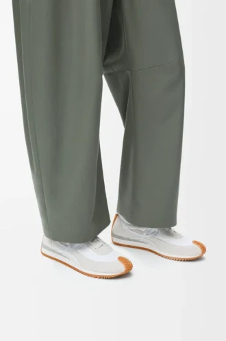 Flow Runner aus Nylon und Wildleder Weiß