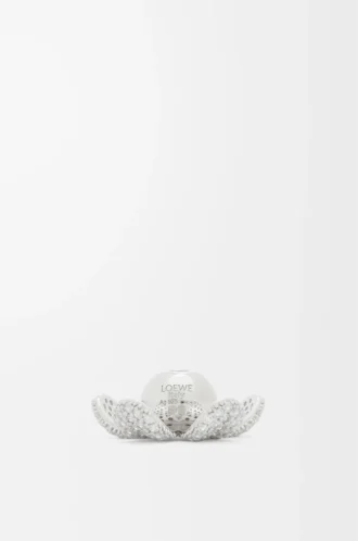 Flower Hat Anhänger aus Sterlingsilber und Kristallen Silber/Weiß