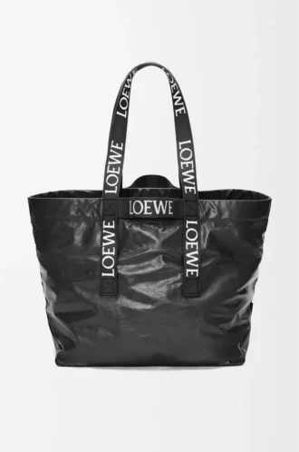 Fold Shopper aus Papierkalbsleder Schwarz