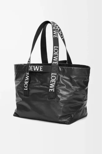 Fold Shopper aus Papierkalbsleder Schwarz