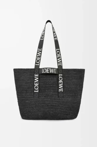 Fold Shopper aus Raffia Schwarz