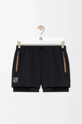 Funktionsshorts aus technischem Shell-Material Schwarz Funktionsshorts aus technischem Shell-Material Schwarz