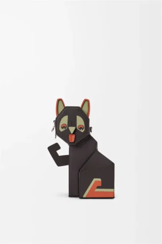 Futurist Cat Clutch aus klassischem Kalbsleder in Dark Taupe Futurist Cat Clutch aus klassischem Kalbsleder in Dark Taupe