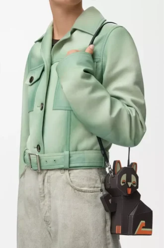 Futurist Cat Clutch aus klassischem Kalbsleder in Dark Taupe Futurist Cat Clutch aus klassischem Kalbsleder in Dark Taupe