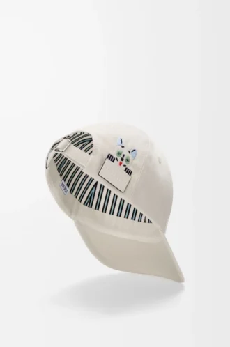Futurist Cat-Kappe aus Baumwolle in Soft White/Black Futurist Cat-Kappe aus Baumwolle in Soft White/Black