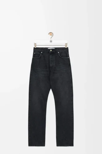 Gerade geschnittene Jeans aus Denim in Washed Black Gerade geschnittene Jeans aus Denim in Washed Black