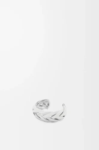 Große geflochtene Manschette aus Sterlingsilber Silber