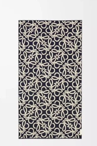 Handtuch aus Baumwolle Marineblau/Beige