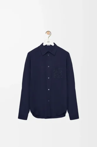Hemd aus Baumwolle Marineblau