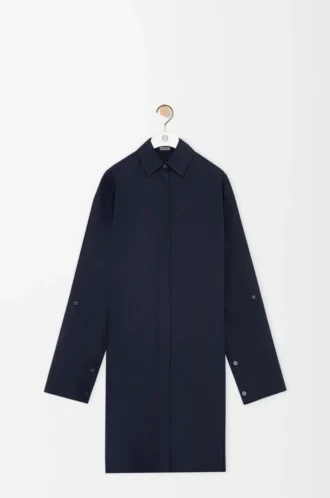 Hemdkleid aus Baumwolle in Marineblau
