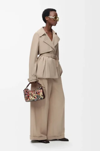 Jacke aus Baumwolle in Beige