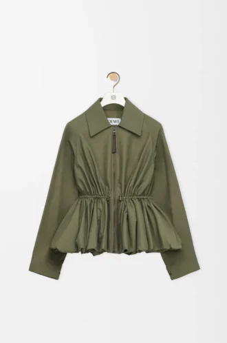Jacke aus Baumwollmischung Khaki-Grün