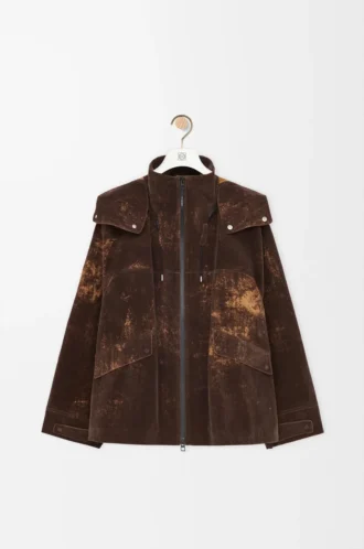 Jacke aus beflocktem Funktionsmaterial Schokoladenbraun
