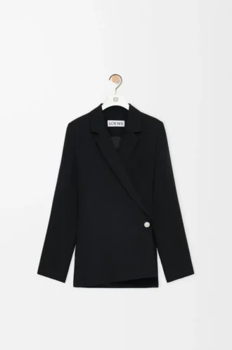 Jacke aus Stretch-Viskosemischung in Schwarz