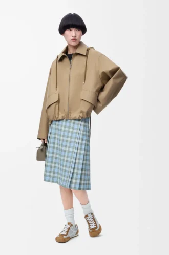 Kapuzenparka aus Baumwolle in Beige