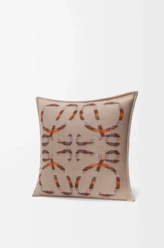 Kissen aus Wolle und Kaschmir Beige/Orange