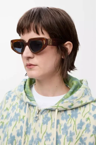 Kleine Butterfly Screen Sonnenbrille Flamed Havana