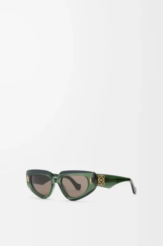 Kleine Butterfly Screen Sonnenbrille Transparent Dunkelgrün