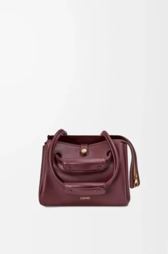 Kleine Madrid-Tasche aus geschmeidigem Kalbsleder Dunkelburgunder
