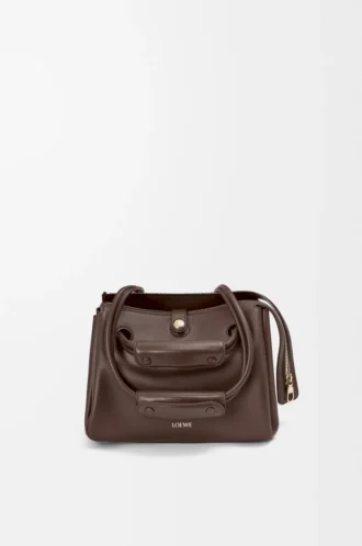 Kleine Madrid-Tasche aus geschmeidigem Kalbsleder in Dunkelbraun