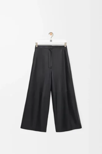 Kurze Hose aus Nappalammleder Schwarz