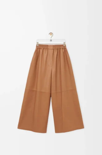 Kurze Hose aus Nappalammleder Toffee