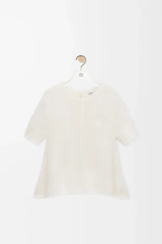 Kurzärmeliger Pullover aus Mohairmischung Weiß
