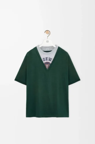 Lockere Passform T-Shirt aus Baumwollmischung Grün/Grau