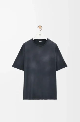 Lockeres T-Shirt aus Baumwolle Schwarz Lockeres T-Shirt aus Baumwolle Schwarz