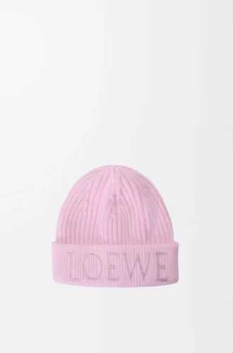 LOEWE Beanie aus Wolle in Hellrosa