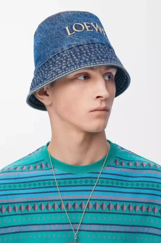 LOEWE Bucket Hat aus Denim in Denim Blue