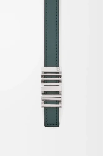 LOEWE Graphic Gürtel aus glattem Kalbsleder Deep Forest/Palladium