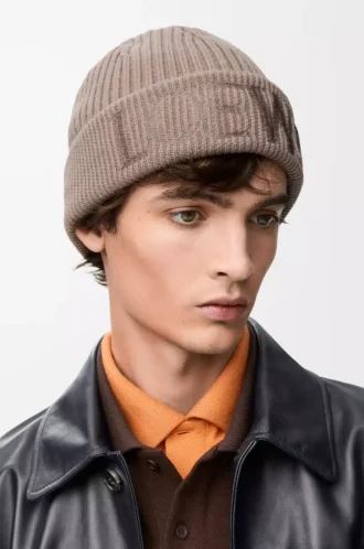 LOEWE-Mütze aus Wolle in Dunkelbeige