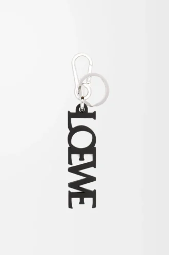 LOEWE Signature-Anhänger aus glattem Kalbsleder Schwarz