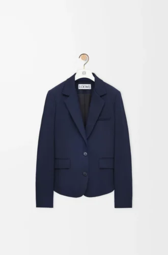 Maßgeschneiderte Jacke aus Wolle in Marineblau