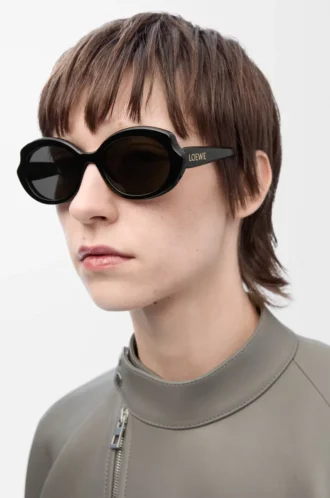 Mini Oval Slim Sonnenbrille Black