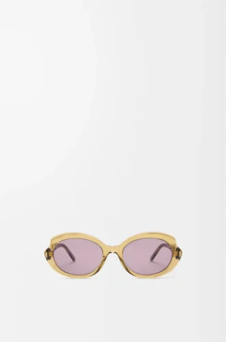 Mini Oval Slim Sonnenbrille Transparent Oliv