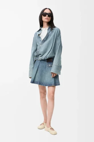 Minirock aus Denim Gewaschener Denim