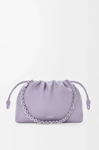 Mittlere Flamenco-Handtasche aus weichem Nappalammleder in Dirty Mauve