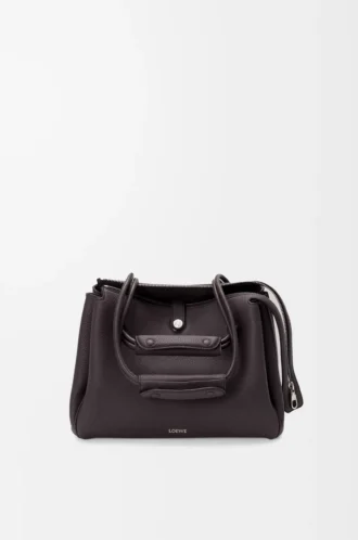 Mittlere Madrid-Tasche aus geschmeidigem genarbtem Kalbsleder Dark Ebony